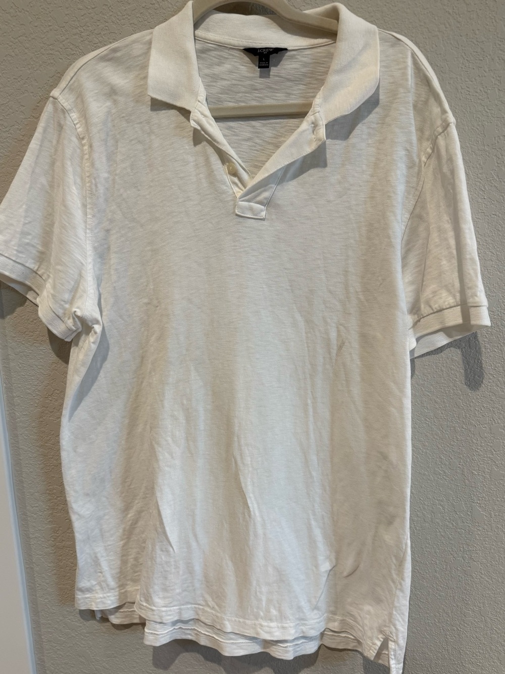 J.Crew Men’s Slub Cotton Polo Shirt – Size L